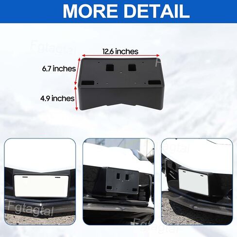 Front License Plate Mount Bracket Replacement Compatible with Chevrolet Corvette C8 2020-2025, ABS Front Bumper License Plate Frames Holder, License Plate Trim Base Replacement Kit in Saudi Arabia