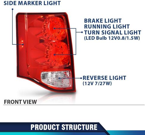Pit66 LED LED LIDER LIGHT ANDREWBLIGE W/لمبة السائق اليسرى متوافق مع دودج جراند كارافان 2011-2020 5182535AD CH2800199 in Saudi Arabia