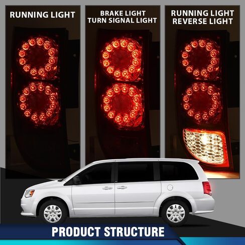 Pit66 LED LED LIDER LIGHT ANDREWBLIGE W/لمبة السائق اليسرى متوافق مع دودج جراند كارافان 2011-2020 5182535AD CH2800199 in Saudi Arabia