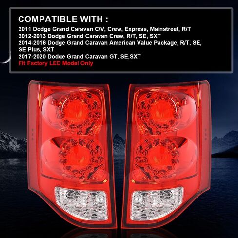 Pit66 LED LED LIDER LIGHT ANDREWBLIGE W/لمبة السائق اليسرى متوافق مع دودج جراند كارافان 2011-2020 5182535AD CH2800199 in Kuwait