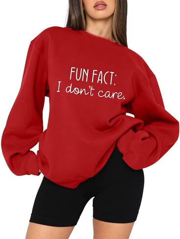 funfact أنا لا أهتم بملبة من النوع الثقيل للنساء Y2K Sweatshirts كبير الحجم in Kuwait