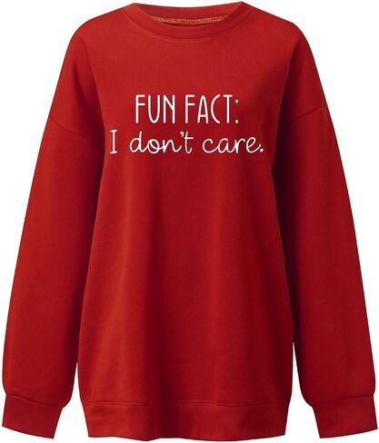 funfact أنا لا أهتم بملبة من النوع الثقيل للنساء Y2K Sweatshirts كبير الحجم in Kuwait
