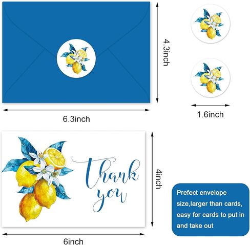50 Pack Little Cuties Clementine Thank You Cards Watercolor Orange Greeting Cards With Envelopes Stickers Blank Note Card for Baby Shower Birthday Gift, 4 x 6 Inch in Kuwait