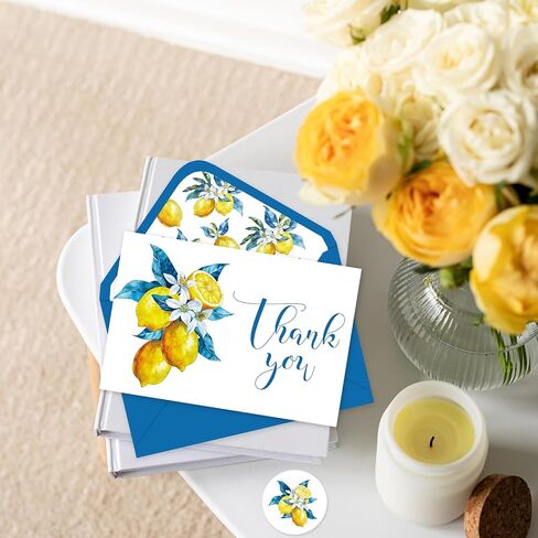 50 Pack Little Cuties Clementine Thank You Cards Watercolor Orange Greeting Cards With Envelopes Stickers Blank Note Card for Baby Shower Birthday Gift, 4 x 6 Inch in Kuwait