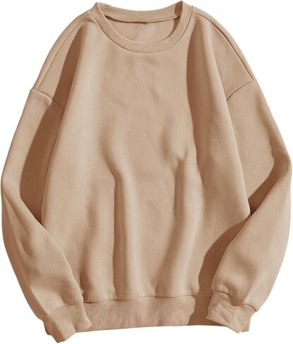 MakeMeChic Women's Casual Long Sleeve Crew Neck Oversized Sweatshirt Pullover Tops in Saudi Arabia