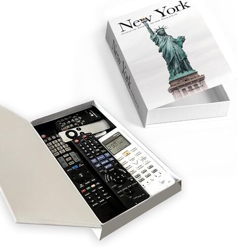 Decorative Storage Book Box – Hidden Storage for Remote Controls, Keys, and Small Items – Elegant Home Decor for Living Room, Bedroom, Coffee Table – Modern Style Faux Book Organizer (New york) in Kuwait
