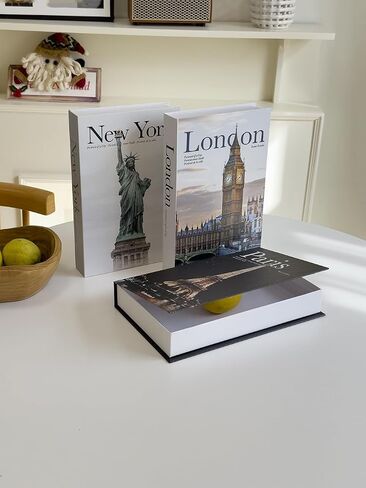 Decorative Storage Book Box – Hidden Storage for Remote Controls, Keys, and Small Items – Elegant Home Decor for Living Room, Bedroom, Coffee Table – Modern Style Faux Book Organizer (New york) in Kuwait