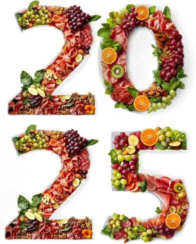 Soul & Lane 2025 Charcuterie Board Numbers, White Fillable Number Boxes for Graduation and New Year's Parties, Large Paper Mache Snack Tray Cutouts in Kuwait