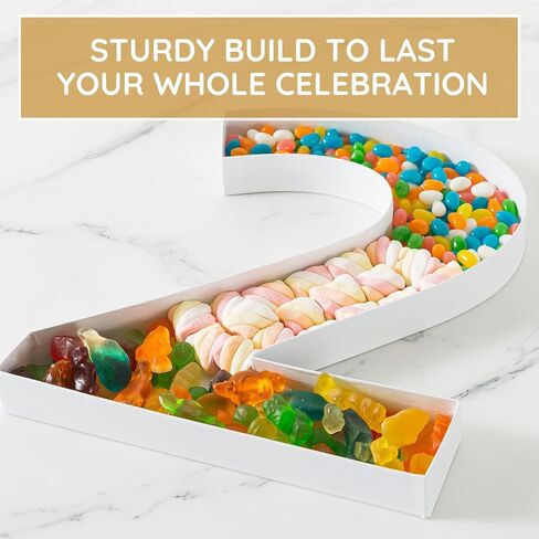 Soul & Lane 2025 Charcuterie Board Numbers, White Fillable Number Boxes for Graduation and New Year's Parties, Large Paper Mache Snack Tray Cutouts in Kuwait