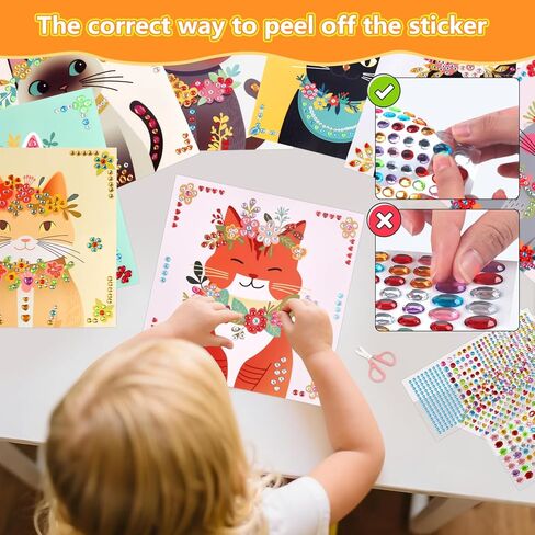 Marlrin Gem Sticker Kit for Kids, 8 Unicorn Princess Themes, Crafts Kits for Girls Ages 4-8, Arts & Crafts Toys, Diamond Painting for Girls - Birthday and Christmas Gift for Kids Ages 3, 4, 5, 6, 7, 8 in Kuwait