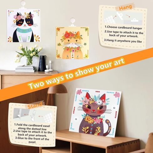 Marlrin Gem Sticker Kit for Kids, 8 Unicorn Princess Themes, Crafts Kits for Girls Ages 4-8, Arts & Crafts Toys, Diamond Painting for Girls - Birthday and Christmas Gift for Kids Ages 3, 4, 5, 6, 7, 8 in Kuwait