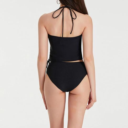 نساء الصيف 2 قطعة بيكيني مجموعة الرسن الرقبة البطن السيطرة in Kuwait