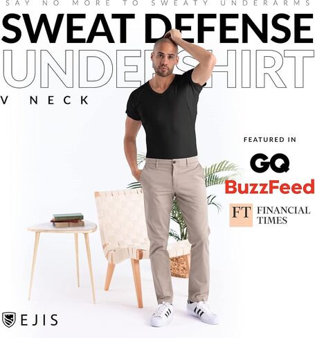 ejis undershirt ejis | V الرقبة (3 حزمة) | مضاد للتشغيل MICRO MODAL in Kuwait