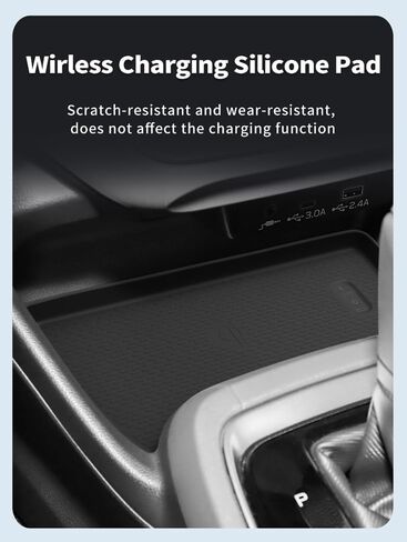 شحن لاسلكي حصيرة واقية لـ Subaru Crosstrek/Impreza 2025 2024 ، Cender Console Insole Inconsories Cilicone Anti-Slip Wireless Charger Pad لـ 24 25 25 Crosstrek/Impreza ، Black in Kuwait