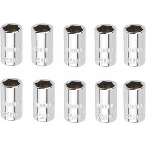Emstar 10pcs 10 مم ، 1/4 "مقبس ضحل 1/4 بوصة محرك 10 مم 6 نقطة in Kuwait