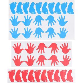 SUPVOX Footprints Handprint Stickers - 40 PVC Colorful Floor Decals for Kids Room Classroom Nursery Removable Wall Stickers for Decor and Learning Activities in Kuwait