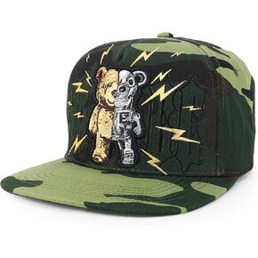 Trendy Apparel Shop Bear Embroidered Flat Bill Snapback Cap in Kuwait