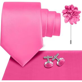 طقم ربطات عنق سادة للرجال مقاس 3.15 بوصة (8 سم) ربطة عنق ودبوس منديل منسوج وأزرار أكمام لحفلات الزفاف in Kuwait