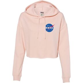Go All Out NASA Blue Meatball Left Chest Logo Women Cropped Hooded Sweatshirt in Saudi Arabia