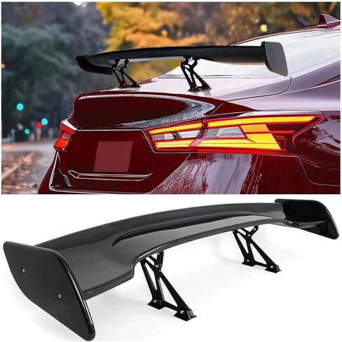 Universal 57 "3D 3DI GT JDM Car Car Trunk Trunk Lid Real Carbon Carbon Wing Wing Spoiler العلوي المتوافق مع Honda/Toyota/VW/BMW/Benz (ألياف الكربون) in Kuwait