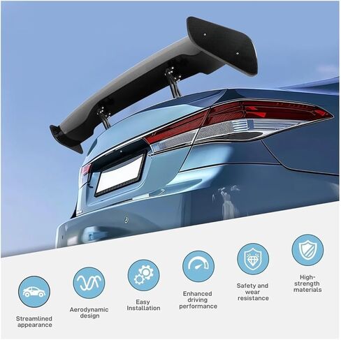 Universal 57 "3D 3DI GT JDM Car Car Trunk Trunk Lid Real Carbon Carbon Wing Wing Spoiler العلوي المتوافق مع Honda/Toyota/VW/BMW/Benz (ألياف الكربون) in Kuwait