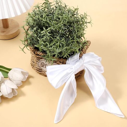 White Silk Feeling Scarf for Women, 23.6 Inch Square Head Scarves Satin Bandana Retro Purse Scarf for Handbags Neck Scarves for Costume Accessory in Kuwait