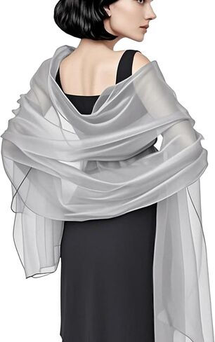 Jolbndcv Soft Chiffon Women's Scarfs Shawl and Wraps for Evening Dresse Lightweight Silky Wedding Shawl Wraps Bridal Scarve in Kuwait