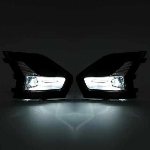 زوج Hecasa LED LED LID Light & Pozel متوافق مع استبدال Ford Fusion 2019-2020 لـ FO2593252 FO2592252 مجموعة مصباح الضباب مجموعة محطات الصدمات الأمامية in Saudi Arabia