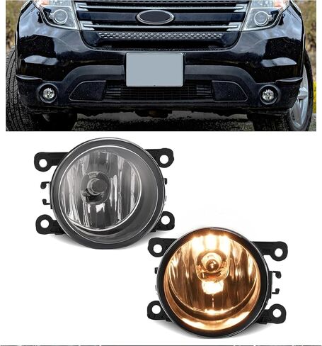 HECASA 2PC FOG LIGHT متوافق مع 2005-2024 FORD FOCUS C-MAX Explorer Fiesta Freestyle Fusion Mustang Ranger Taurus X Connec in Saudi Arabia