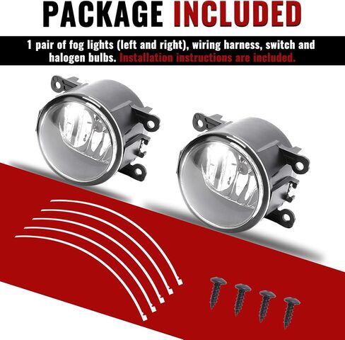 HECASA 2PC FOG LIGHT متوافق مع 2005-2024 FORD FOCUS C-MAX Explorer Fiesta Freestyle Fusion Mustang Ranger Taurus X Connec in Saudi Arabia