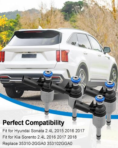 35310-2GGA0 Fuel Injector Fit for Hyundai Sonata 2.4L 2015-2017 Fit for Kia Sorento 2.4L 2016-2018 Replace 353102GGA0, 4 Pcs in Saudi Arabia