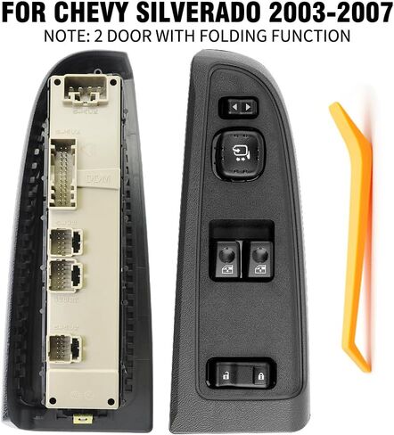 15883318 Front Driver Side Power Window Switch and Bezel Driver Side W/0 NO Folding Mirror Compatible with 2003-2007 Chevy Silverado & GMC Sierra 1500/2500/3500, Replaces# DWS-226, 920-023 in Kuwait
