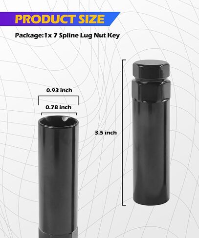 6 spline Lug Nut Socket ، إكسسوارات السيارة مفتاح Lug Nut ، أداة إزالة مقبس Lug Lug ، تستخدم إلى 21 مم (13/16 بوصة) و 22 مم (7/8 بوصة) مفتاح مقبس سداسي ، مناسب للسيارات والشاحنات ، سيارات الدفع الرباعي (كبيرة 6 خطوط) in Saudi Arabia