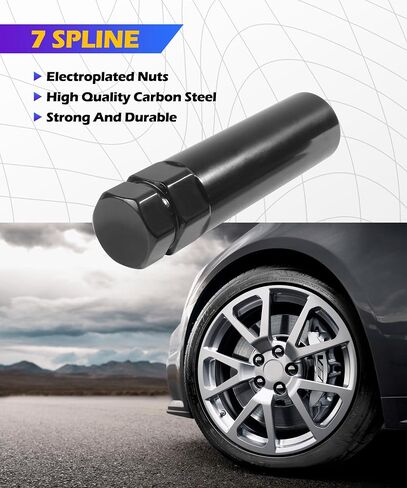 6 spline Lug Nut Socket ، إكسسوارات السيارة مفتاح Lug Nut ، أداة إزالة مقبس Lug Lug ، تستخدم إلى 21 مم (13/16 بوصة) و 22 مم (7/8 بوصة) مفتاح مقبس سداسي ، مناسب للسيارات والشاحنات ، سيارات الدفع الرباعي (كبيرة 6 خطوط) in Saudi Arabia