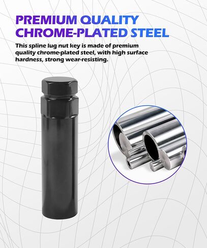 6 spline Lug Nut Socket ، إكسسوارات السيارة مفتاح Lug Nut ، أداة إزالة مقبس Lug Lug ، تستخدم إلى 21 مم (13/16 بوصة) و 22 مم (7/8 بوصة) مفتاح مقبس سداسي ، مناسب للسيارات والشاحنات ، سيارات الدفع الرباعي (كبيرة 6 خطوط) in Saudi Arabia
