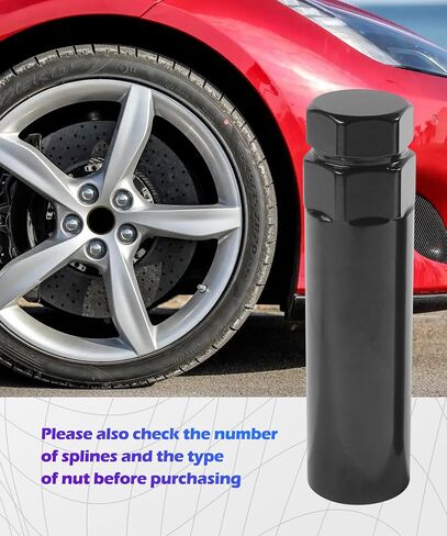 6 spline Lug Nut Socket ، إكسسوارات السيارة مفتاح Lug Nut ، أداة إزالة مقبس Lug Lug ، تستخدم إلى 21 مم (13/16 بوصة) و 22 مم (7/8 بوصة) مفتاح مقبس سداسي ، مناسب للسيارات والشاحنات ، سيارات الدفع الرباعي (كبيرة 6 خطوط) in Saudi Arabia