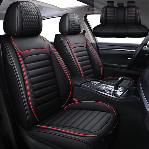 Leather Car Seat Covers for Audi Q5 2009-2024,Car Seat Covers Full Set,Seat Covers with Safety,Waterproof Seat Cover Compatible Airbag(5pcs Coffee Standard) in Kuwait