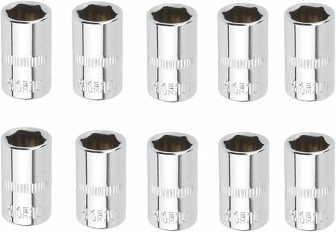 Emstar 10pcs 10 مم ، 1/4 "مقبس ضحل 1/4 بوصة محرك 10 مم 6 نقطة in Kuwait