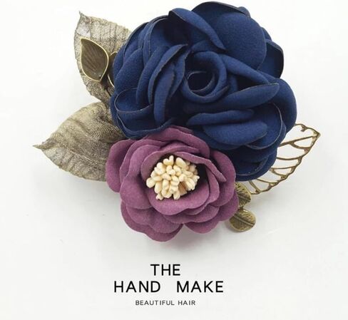 Fabric Rose Flower Brooch for Women,Vintage Satin Layered Flowers Lapel Pins Statement Irregular Handmade Brooch Fashion Wedding Party Jewelry in Kuwait