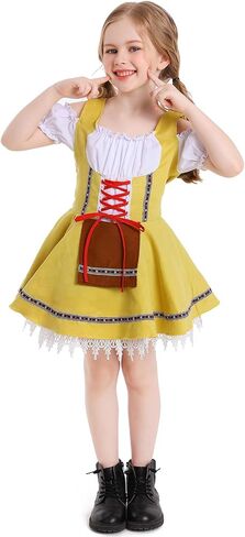 Bavarian Oktoberfest Costume Outfit Girls German Dirndl Beer Costume Dress Halloween German Maid Cosplay Dress Kids in Kuwait