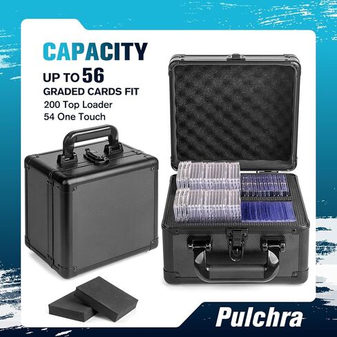 صندوق تخزين البطاقات المتدرج Pulchra ، علبة اللوادر ، صندوق التداول الرياضي ، Slab PSA MTG CSG BGS SGC Magnetic حامل ، صناديق تخزين جامع محمل للماء in Kuwait