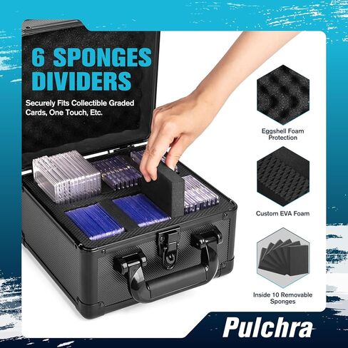 صندوق تخزين البطاقات المتدرج Pulchra ، علبة اللوادر ، صندوق التداول الرياضي ، Slab PSA MTG CSG BGS SGC Magnetic حامل ، صناديق تخزين جامع محمل للماء in Kuwait