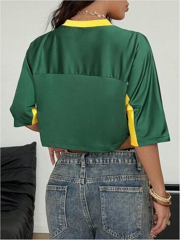 Soly Hux Women's Y2K Crop Tops Graphic Baggy Thirts Festival Festival Wrave Gove Streetwear Resport in Saudi Arabia