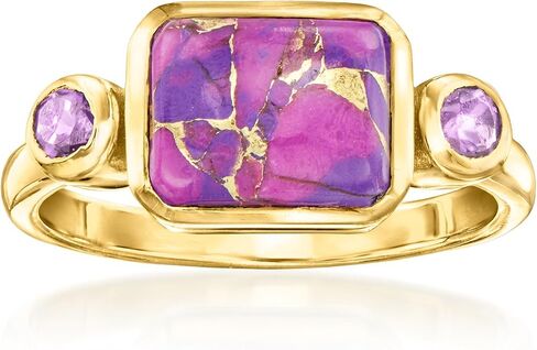 Ross-Simons الأرجواني الفيروزي و .10 CT. T.W. خاتم الجمشت بالذهب 18kt على الجنيه الاسترليني in Saudi Arabia