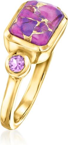 Ross-Simons الأرجواني الفيروزي و .10 CT. T.W. خاتم الجمشت بالذهب 18kt على الجنيه الاسترليني in Saudi Arabia