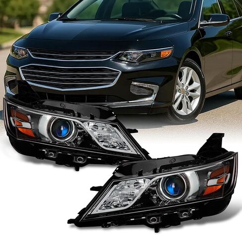AKKON - FITS 2014-2020 CHEVY IMPALA [Halogen Style] Projector Black Plants Pair Driver Left + Passenger Right in Kuwait
