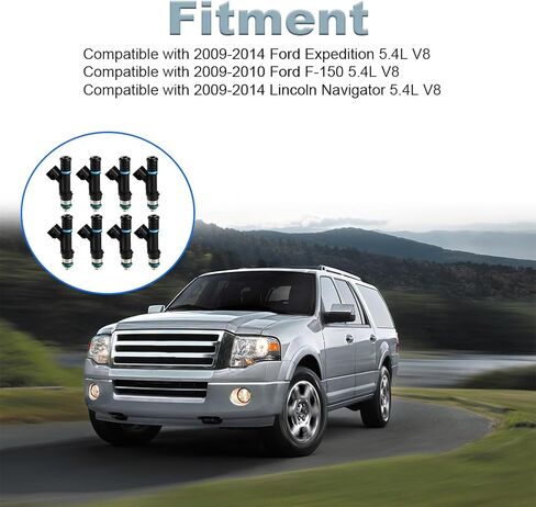 حاقنات الوقود JDMON متوافقة مع Ford Expedition 2009-2014 ، F-150 2009-2010 ، Lincoln Navigator 2009-2014 5.4L استبدال لـ 0280158174 FJ1003 9L3Z9F593B 8PCS in Saudi Arabia