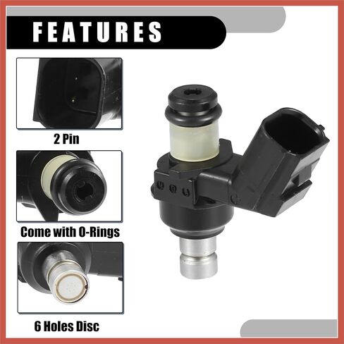 ACROPIX Fuel Injector - Car Inner 6 Holes Engnie Fuel Injectors - for Honda Generators Metal Black - 1 Pc Car Parts in Saudi Arabia