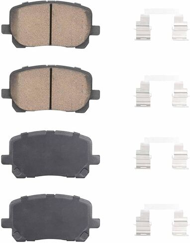 Front Semi-metallic Disc Brake Pads Set for Pontiac Vibe, Toyota Corolla, Toyota Matrix(Exc 2007-2008 XRS Model) 2003 2004 2005 2006 2007 2008, 4PCS(With Hardware) in Saudi Arabia