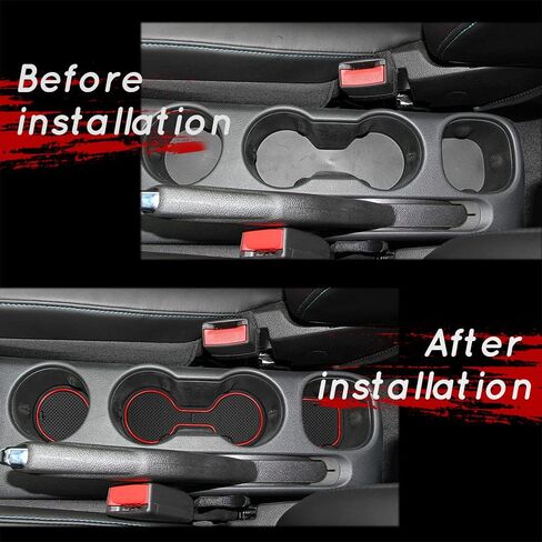Auovo Anti-dust Mats for Chevy Trax Accessories 2014-2023 Custom Interior Cup Holder Inserts Door Pockets Liners 21pcs (Red) in Saudi Arabia